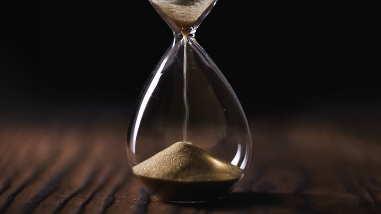Hourglass countdown close-up, Slow motion,