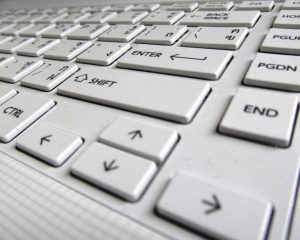 White laptop keyboard